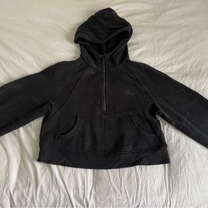 Black size S lululemon cropped scuba hoodie